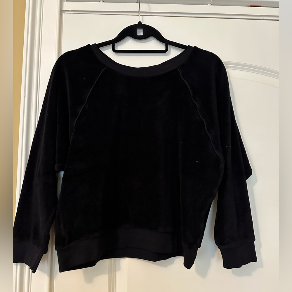 SUZIE KONDI SAMOS OVERSIZED SWEATSHIRT IN BLACK SMALL EUC Terry